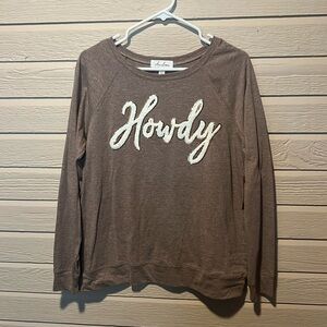 NWT Women’s L long sleeve shirt ‘Howdy’